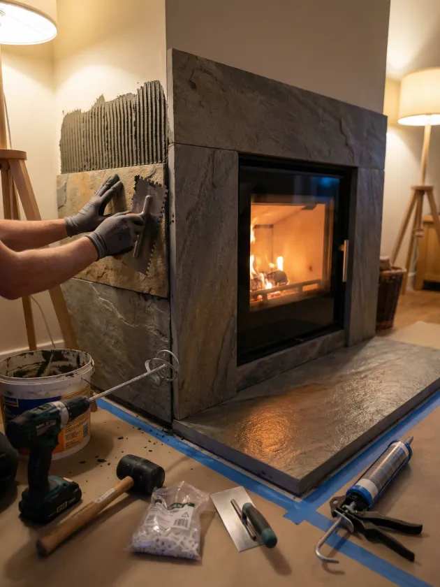 Облицовка камина камнем: инструкция, которая защитит от трещин и разочарований